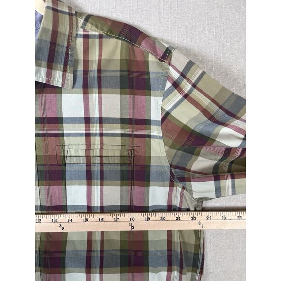Tommy Bahama Island Modern Fit Button Shirt Poplin Cotton Green Pink Plaid Large - Picture 4 of 8